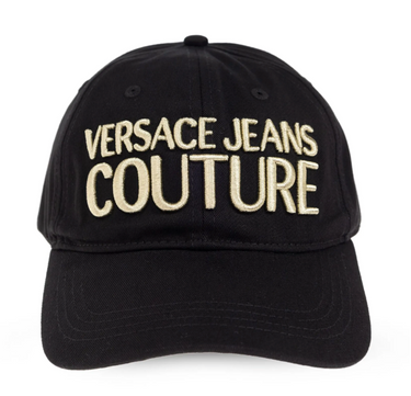 Gorra Versace negra bordado oro